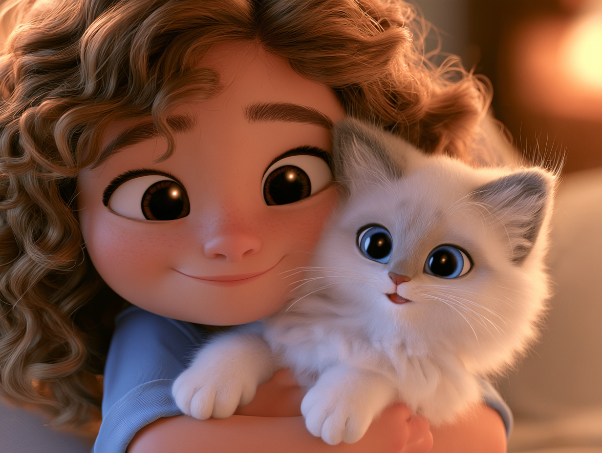 Menina estilo Pixar criada com IA